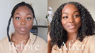 EASY Curly Clip In install | How To Install Clip Ins Ft. Curls Queen Hair!!