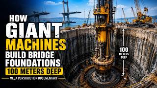 How Giant Machines Build Bridge Foundations 100 Meters Deep | Mega Construction Documentary