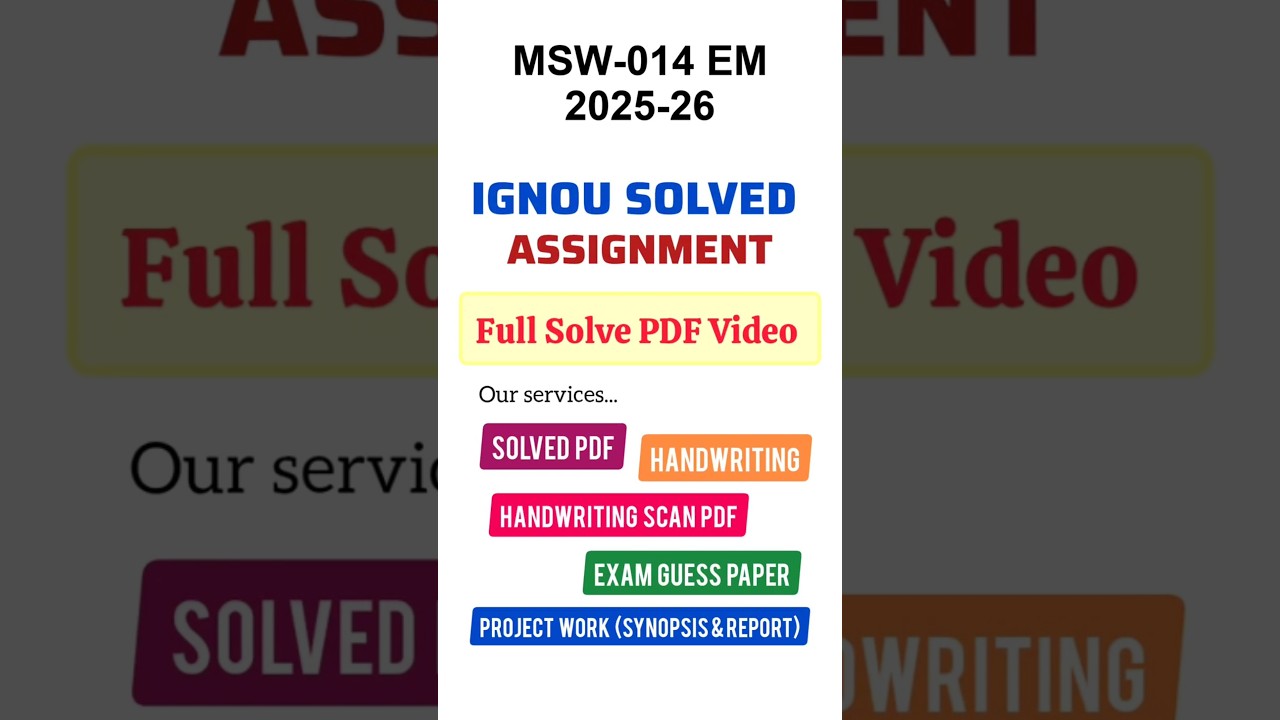 MSW 14 Solved Assignment 2025-26 English, MSW 14 Solved Assignment 25-26, MSW-014 Assignment