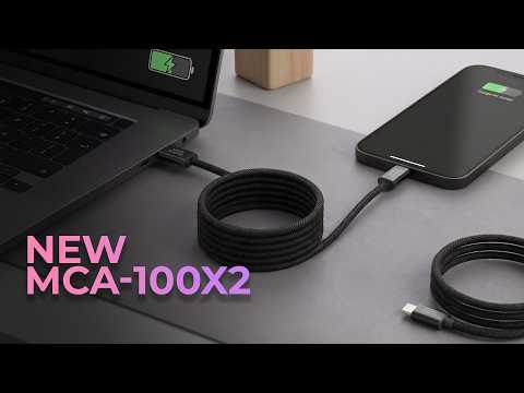 MCA-100X2 100 W Magnetic USB-C Cables | 2 m + 1 m tangle-free pack with PD 3.0 fast charging