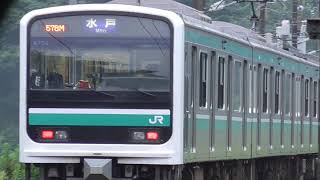 【走行中の幕回しが見れる】578M E501系K754編成 普通 水戸行き 常磐線 泉-植田間の五反田踏切を通過