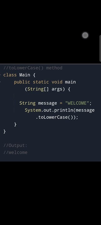 toLowerCase() method in java - YouTube