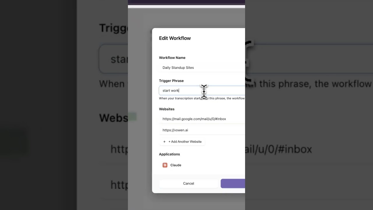 Smart Workflow automation using Vowen