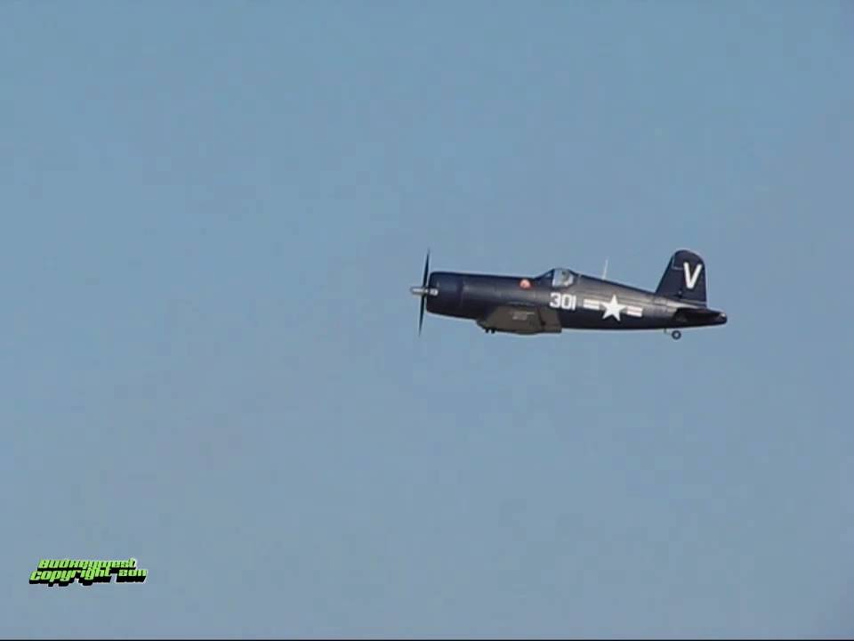 Airfield Nitroplanes RC F4U Corsair - Nice Flight - YouTube