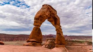 Delicate Arch Clouds - Timelapse (4k)
