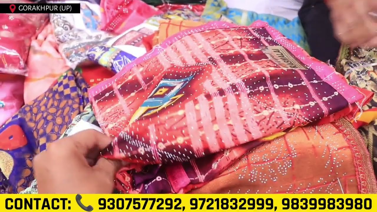 गोरखपुर के चाचा जी से 35 रुपया में साड़ी खरीदे😱Saree Wholesale Market Gorakhpur|Saree Market