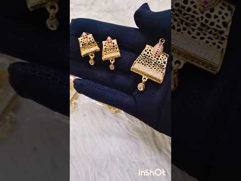 💎 Royal Gold Plated Pendant Set 😍 Bridal & Party Wear Jewellery ✨ #viral#shorts#trending#shortsvideo