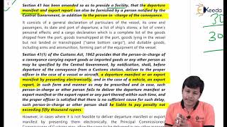 Exportation Procedure Under Customs Act Sections 39 to 51 - Importation and Exportation of Goods