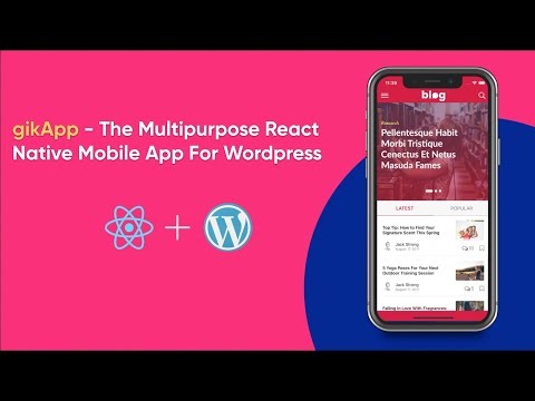 gikApp v3.5 - The Multipurpose React Native Mobile App For Wordpress
