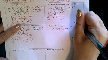 U3L2 WS#16-17 Write Polynomials Given Zeros w/ Multiplicity