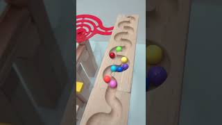 Curvy Wooden Marble Run | Soothing Rattle 🌊🎶 #MarbleRun #Satisfying