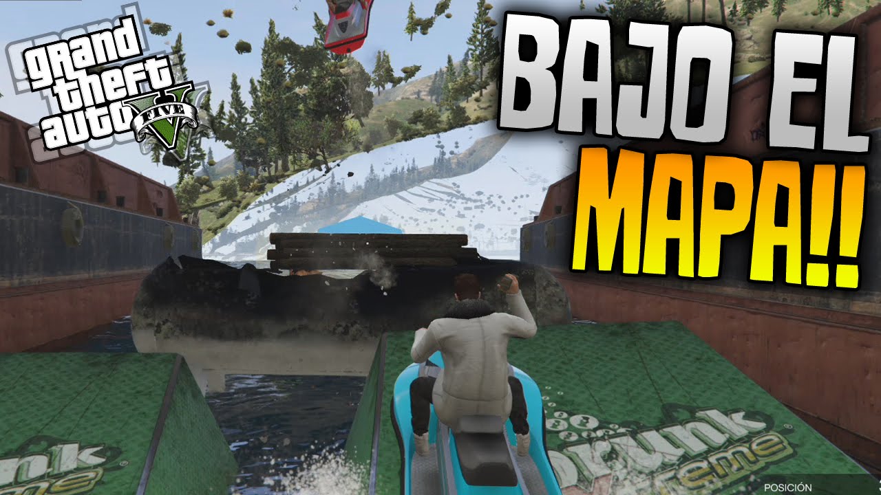 GTA 5 MOTOS DE AGUA Y BAJO EL MAPA!!! INCREIBLE!!! GTA V CARRERA DE LA MUERTE 537