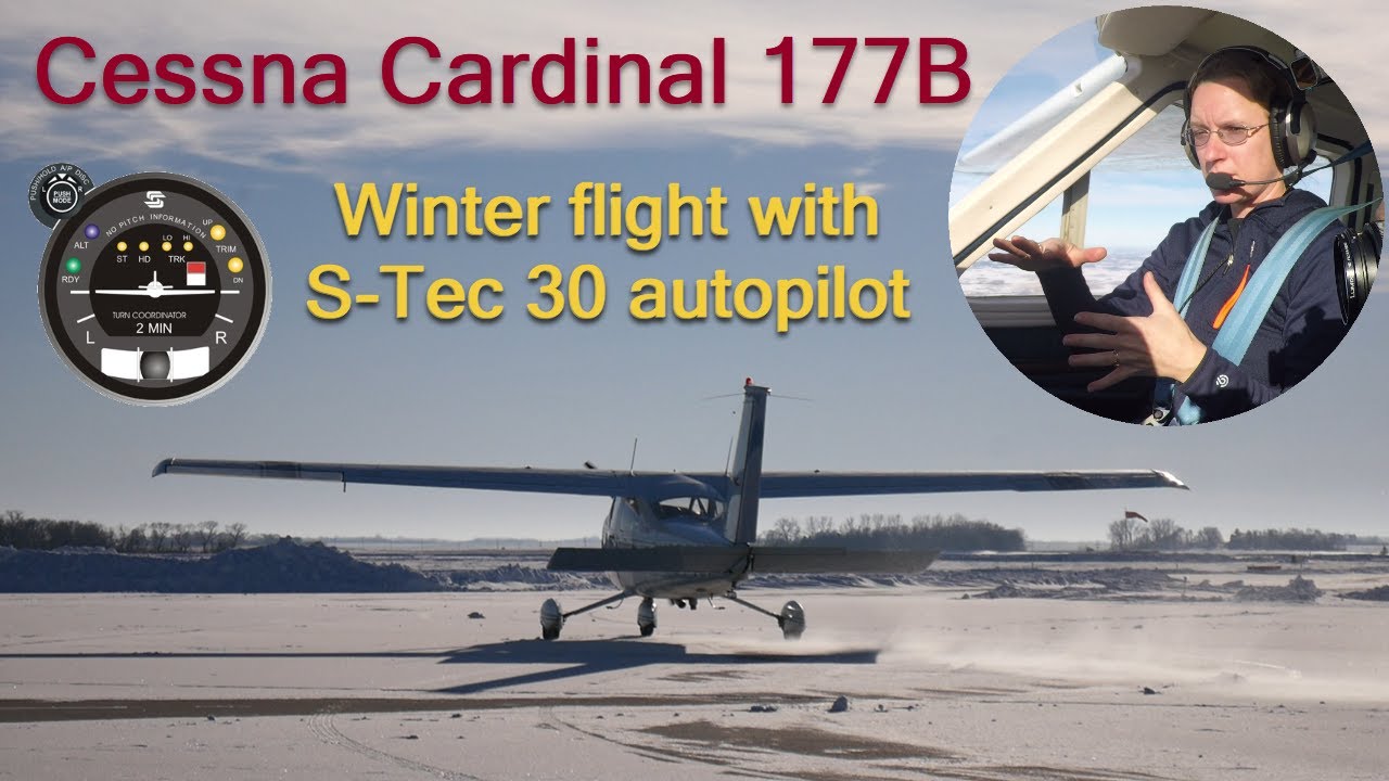 Cessna Cardinal 177B  winter flight with S-Tec 30 autopilot