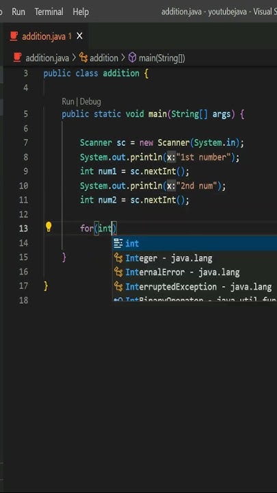 Addition of numbers Using for Loop in Java | Java Programming ...