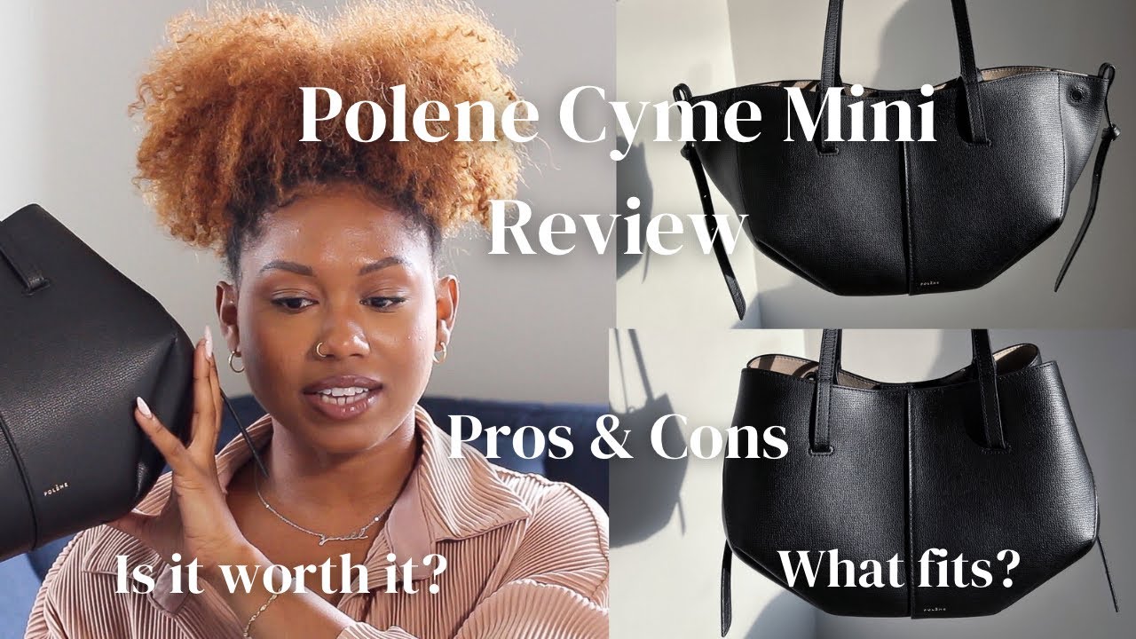 Polène | Bag - Cyme Mini - Black Textured Leather