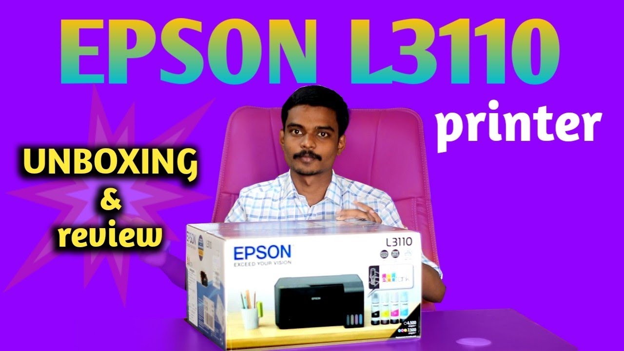 EPSON EcoTank L3110 Multi Function Inkjet Printer unboxing,installation