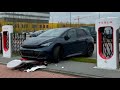 Avec sa cupra born il dtruit une borne superchargeur tesla 