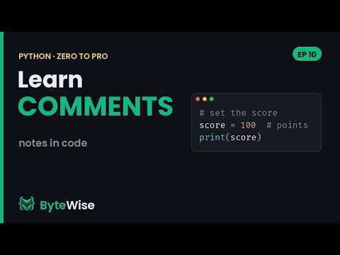 Python Comments & Docstrings (Cleaner Code) | Zero to Pro #10