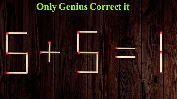 Turn the wrong equation into correct just in 1 move 5+5=1 #matchstick  #puzzle #puzzlegames #math