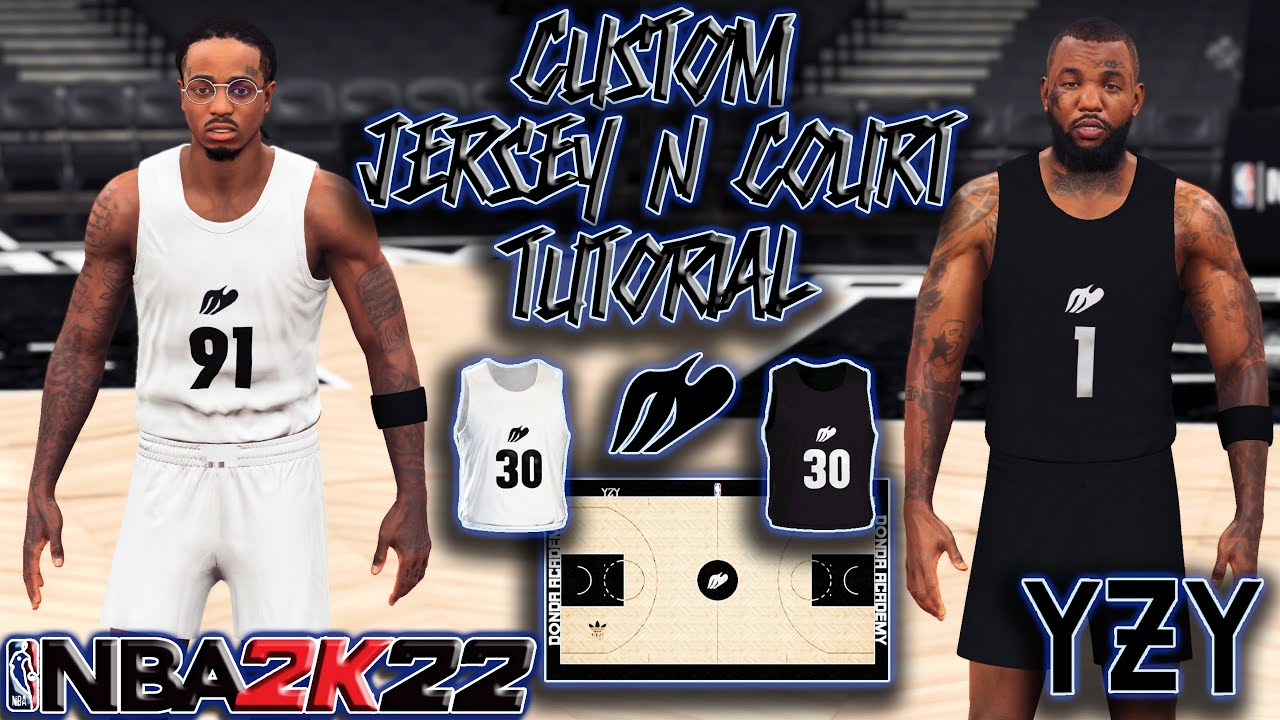 DONDA ACADEMY CUSTOM JERSEY + Court TUTORIAL! HOW TO MAKE YEEZY UNIFORM N ARENA! NBA 2K22 MyTeam!