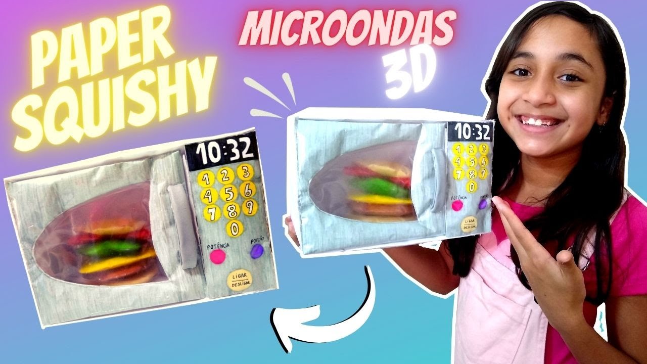 COMO FAZER PAPER SQUISHY DE MICROONDAS 3D | O MUNDO DE LARISSA