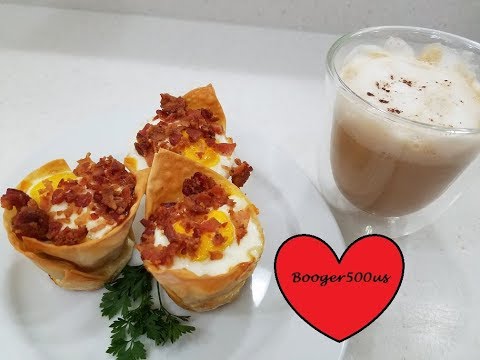 SAUSAGE AND EGGS FRIED BREAKFAST CUPS AIR FRYER