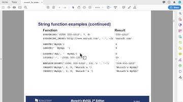 Lecture: Murach 3e Chapter 9 - Part 1
