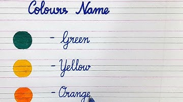 colours name in cursive handwriting for beginners/colours name/learn colours name in English.