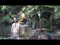 OFF GRID LIVING - Solo Bushcraft, Build Bushcraft Cabin, Outdoor Bathing - Survival Alone Ep.1