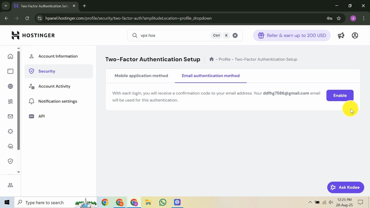 How to Enable Two Factor Authentication on Hostinger