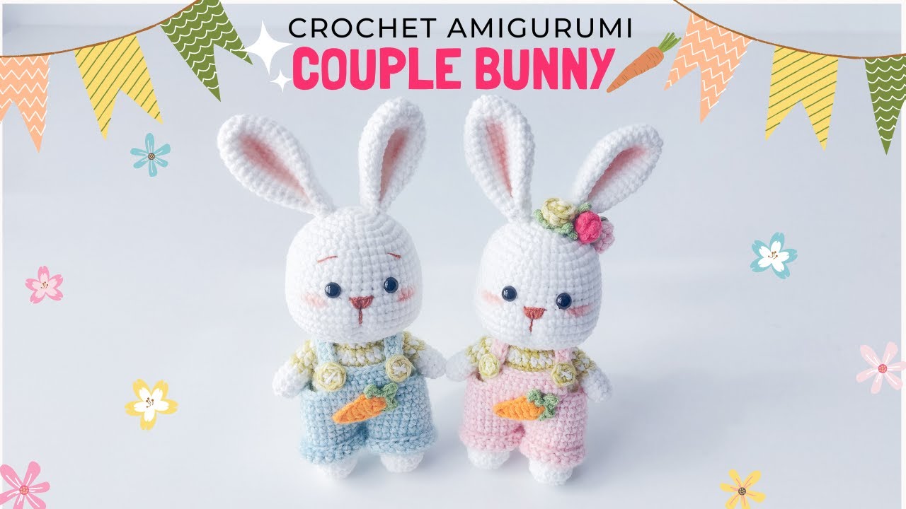 How to Crochet a Couple Bunny - Crochet for Couple | NHÀ LEN - YouTube