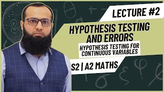 A-Level Maths S2 Hypothesis Testing & Errors | Continuous Variables Test | Sir Sufyan Irfan Mewawala