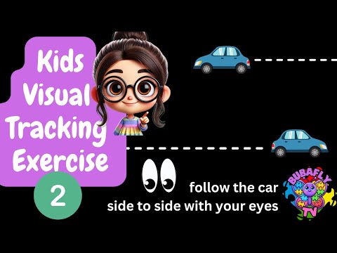 Bubafly TV - Visual Tracking Exercise Level 2 - Horizontal - Blue Car
