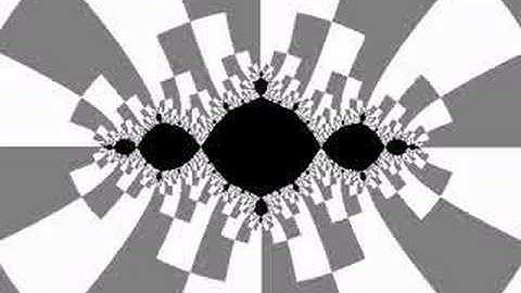 Julia fractal, exploring the unit circle (binary render)