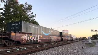 CSX 902 Leads Long Fast CSX I032-20 NB Intermodal Train Florence SC With Horn Salute 