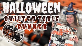 Halloween Quilted Table Runner | Jelly Roll Quilt Tutorial with Noir by Ali K Designs for Moda