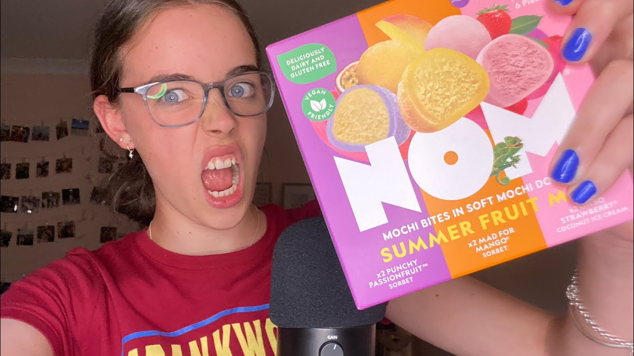 ASMR EATING MOCHI (first time trying)