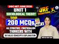 UGC NET Sociology 2026 | Unit-1 Sociological Theory 200 MCQs With Concepts | Sociology By Neha Ma’am
