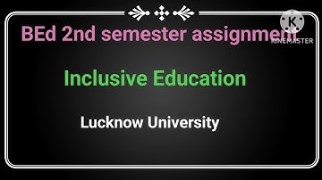 BEd 2nd semester  inclusive education assignment lucknow university  physical disability