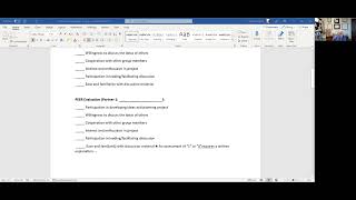 Self and Peer Evaluation of Group Project