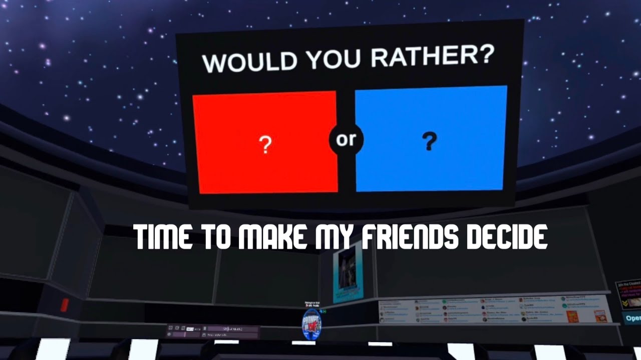 Making my friends decide in would you rather on VRchat #1 