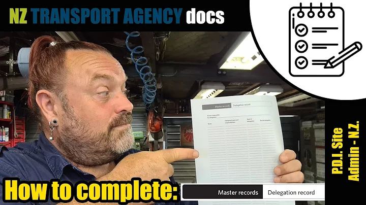How to complete NZTA Master Record - Delegation Record #4007