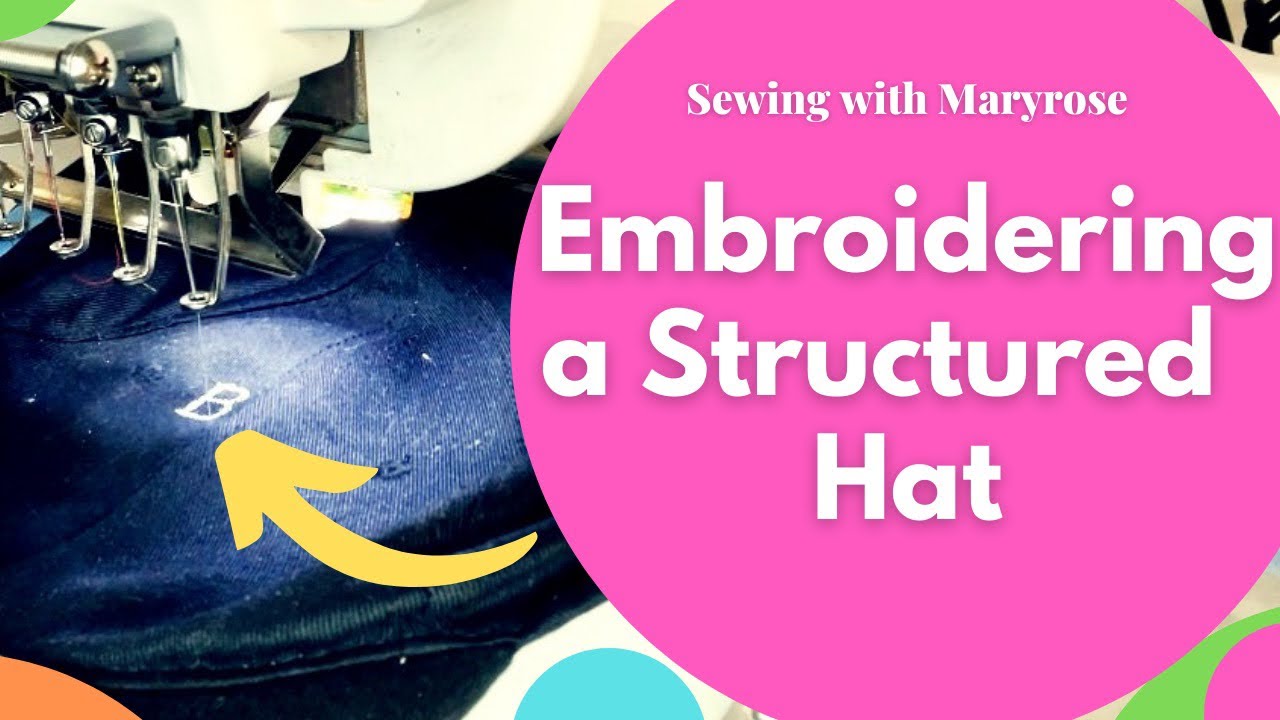 Embroidering a Structured Hat Janome MB4 MB4S MB7 