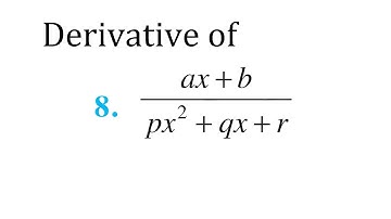 derivative of (ax+b)/(px^2+qx+r) class 11 chapter 12 miscellaneous questions 8
