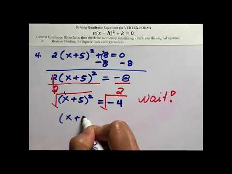 Solving Quadratic Equations Using the Square Root Method; No Real Solutions