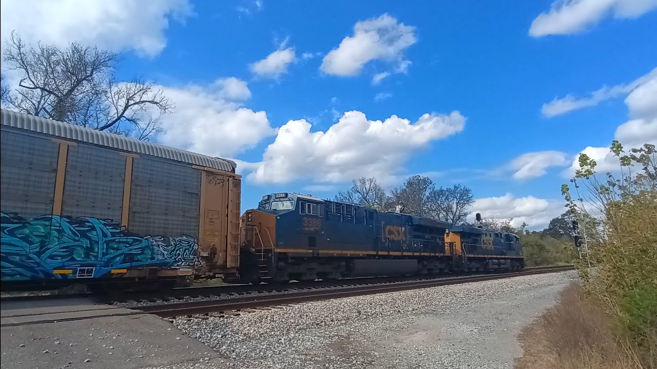 CSX NB Auto rack train on the S&NA subdivision 10/18/25