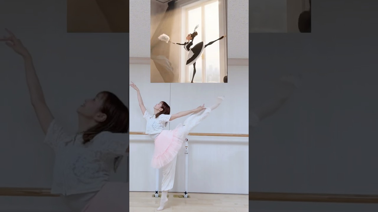 バレエアニメーション🩰完全再現してみた😍🎀#バレエ #バレエダンサー #ballet #balletdancer #バレエコア