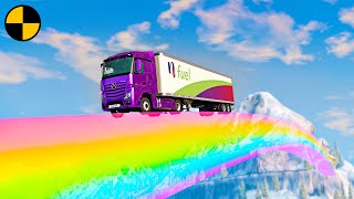 Cars vs Rainbow Road 😱 BeamNG.Drive