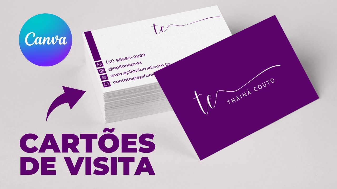 Como criar um CARTÃO DE VISITA no CANVA (Frente e Verso para Impressão ...