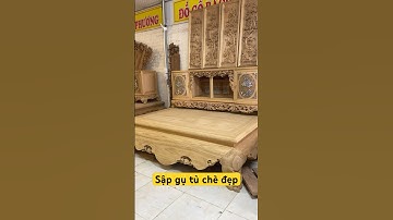 Sập gụ tủ chè kết hợp tranh gỗ đục kênh bong